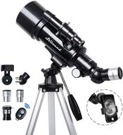 70mm portable telescope with az mount, fully multi-coated optics, wireless remote - ideal for kids & adults, astronomical refracting telescopes, tripod phone adapter, carrying bag included logo