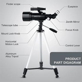 img 1 attached to 70mm Portable Telescope with AZ Mount, Fully Multi-Coated Optics, Wireless Remote - Ideal for Kids & Adults, Astronomical Refracting Telescopes, Tripod Phone Adapter, Carrying Bag Included