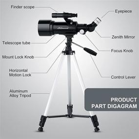 img 2 attached to 70mm Portable Telescope with AZ Mount, Fully Multi-Coated Optics, Wireless Remote - Ideal for Kids & Adults, Astronomical Refracting Telescopes, Tripod Phone Adapter, Carrying Bag Included