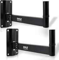 🔊 pyle pstnd6 speaker bracket wall mount (pair) - adjustable swivel angle, long arm distance, and solid steel pin for hanging speakers on flat surfaces logo