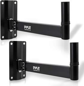 img 4 attached to 🔊 Pyle PSTND6 Speaker Bracket Wall Mount (Pair) - Adjustable Swivel Angle, Long Arm Distance, and Solid Steel Pin for Hanging Speakers on Flat Surfaces