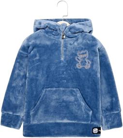 img 2 attached to Cozy Bear Fleece Pullover Sweatshirts: Half Zip up Hoodie for Boys and Girls (4-12Y)