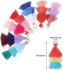 img 3 attached to 🎨 80-Piece Vibrant Tri-Layered Tassels: Colorful Keychain Tassel Set for DIY Crafts, Earrings & More!