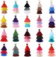 🎨 80-piece vibrant tri-layered tassels: colorful keychain tassel set for diy crafts, earrings & more! logo