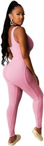 img 3 attached to TOPSRANI Backless Jumpsuits Bodysuit Playsuit - Stylish Women's Clothing for Jumpsuits, Rompers & Overalls