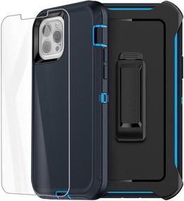 img 4 attached to 📱 AICase iPhone 13 Pro Case with Belt-Clip Holster, Screen Protector, Heavy Duty Protective Phone Case - Admiral Blue