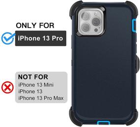 img 3 attached to 📱 AICase iPhone 13 Pro Case with Belt-Clip Holster, Screen Protector, Heavy Duty Protective Phone Case - Admiral Blue