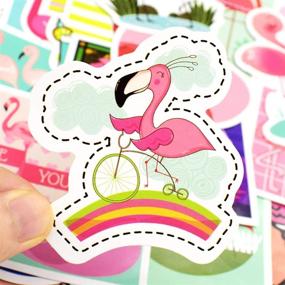 img 1 attached to 🔥 Vinyl Flamingo Stickers Pack - 50 Pcs Cute Flamingo Decals for Laptops, iPad, Cars, Luggage, Water Bottles, and Helmets from Honch