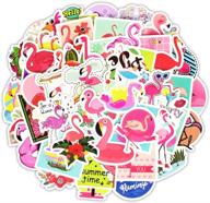 🔥 vinyl flamingo stickers pack - 50 pcs cute flamingo decals for laptops, ipad, cars, luggage, water bottles, and helmets from honch logo