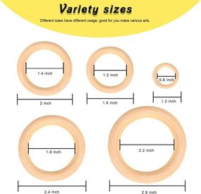 img 3 attached to 🔗 Top-rated Set of 50 Unfinished Wooden Rings for Crafting, Jewelry Making, and Pendant Connectors - Available in 5 Sizes