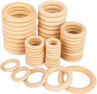 🔗 top-rated set of 50 unfinished wooden rings for crafting, jewelry making, and pendant connectors - available in 5 sizes logo