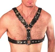 stylish leather shoulder harness: adjustable collar for men's accessories and belts logo