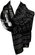 🖤 the raven chiffon scarf by edgar allan poe - gothic, emo, and nevermore-inspired black scarf, 70x17 inches logo