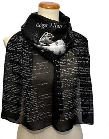 img 3 attached to 🖤 The Raven Chiffon Scarf by Edgar Allan Poe - Gothic, Emo, and Nevermore-Inspired Black Scarf, 70x17 Inches