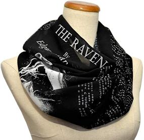 img 1 attached to 🖤 The Raven Chiffon Scarf by Edgar Allan Poe - Gothic, Emo, and Nevermore-Inspired Black Scarf, 70x17 Inches