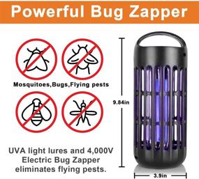 img 4 attached to 🦟 Mosquito Killer Bug Zapper - Electronic Insect UV Light Trap for Indoor Home | Gnat Catcher Attractant Lamp with 800V Grid | Effective Flying Pest Control | Black