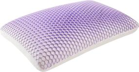 img 4 attached to 💜 Purple Harmony Pillow: Oversized Berklan Elastic Grid with Natural Latex Core, Breathable Cover - Ideal for Hot Sleepers!