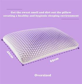 img 1 attached to 💜 Purple Harmony Pillow: Oversized Berklan Elastic Grid with Natural Latex Core, Breathable Cover - Ideal for Hot Sleepers!