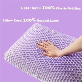 img 2 attached to 💜 Purple Harmony Pillow: Oversized Berklan Elastic Grid with Natural Latex Core, Breathable Cover - Ideal for Hot Sleepers!