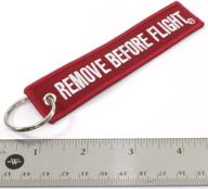 🔴 dark red remove before flight key chain: perfect addition for aviation, atv, motorcycle, pilot, and crew safety logo