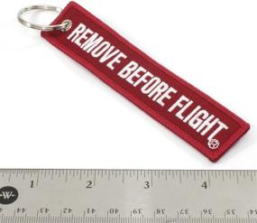 img 2 attached to 🔴 Тёмно-красный брелок "Remove Before Flight": идеальное дополнение для авиации, квадроцикла, мотоцикла, пилотов и экипажа для безопасности.