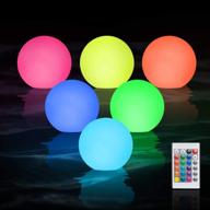 🏊 whatook floating pool lights: 6 pack led ball lights with remote control, 16 color options, ip68 waterproof, ideal for swimming pool, hot tub, pond, lawn, beach, party decor and night lights логотип