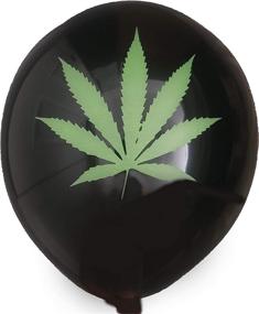 img 2 attached to 25 Pack of 12-Inch Latex Party Balloons featuring Marijuana Leaves