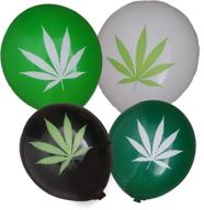 25 pack of 12-inch latex party balloons featuring marijuana leaves логотип