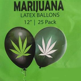 img 3 attached to 25 Pack of 12-Inch Latex Party Balloons featuring Marijuana Leaves