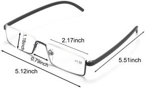 img 2 attached to 👓 SEO-Optimized Lightweight Half Frame Reading Glasses for Men and Women with Portable Case - 1.75 Inch