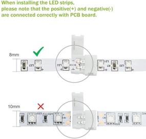 img 1 attached to 🔌 LightingWill 10pcs Pack L Shape Solderless Snap Down Connector for 8mm Wide 3528 2835 Single Color Flex LED Strips - Perfect for Right Angle Corner or 90 Degree Connection