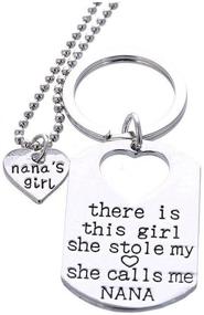 img 2 attached to 👵 Nana's Girl Keychain Set - Necklace and Keychain Gifts for Grandma by Luvalti