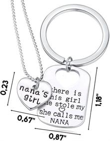 img 3 attached to 👵 Nana's Girl Keychain Set - Necklace and Keychain Gifts for Grandma by Luvalti