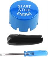 🔵 f30 g/f disk bottom push start button with start & stop - car engine one-button start button fitment (blue) logo