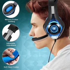 img 1 attached to 🎧 BlueFire 3.5mm PS4 Gaming Headset with Mic, LED Lights - Compatible with Playstation 4, Xbox One, Laptop, Computer (Blue)