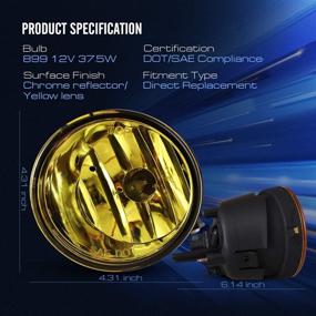 img 2 attached to 🚨 Оригинальные противотуманные фары OEM для Nissan Titan/Armada (2004-2015) - желтая линза, 2 шт.