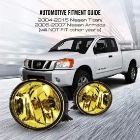 img 3 attached to 🚨 Оригинальные противотуманные фары OEM для Nissan Titan/Armada (2004-2015) - желтая линза, 2 шт.