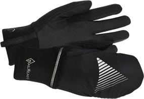 img 4 attached to 🧤 TrailHeads Men's Convertible Touchscreen Running Gloves - Waterproof Mittens with Reflective Shells