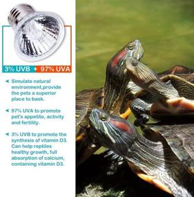 img 2 attached to 4-Pack 50W E27 UVB Light UVA Bulb - CTKcom Full Spectrum Reptilian Lamp for Turtle Aquarium, Reptile Habitat Heat Lighting, Lizard & Aquatic Pets - UV Heating Spot Lamp (110V)