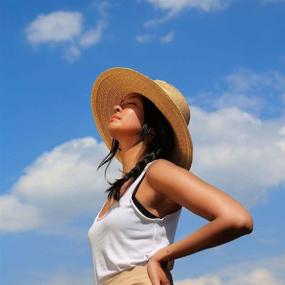 img 2 attached to Stylish Womens Straw Sunhat: Wide Brim Classics with Wind Lanyard - Perfect Foldable Summer Hat for Beach & Panama Vibes - UPF50+ Protection!