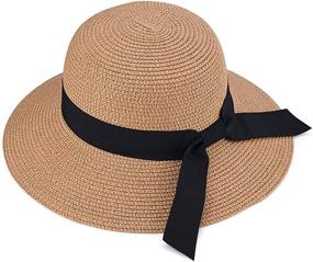 img 3 attached to Stylish Womens Straw Sunhat: Wide Brim Classics with Wind Lanyard - Perfect Foldable Summer Hat for Beach & Panama Vibes - UPF50+ Protection!