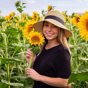 img 1 attached to Stylish Womens Straw Sunhat: Wide Brim Classics with Wind Lanyard - Perfect Foldable Summer Hat for Beach & Panama Vibes - UPF50+ Protection!