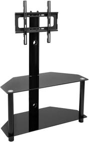 img 3 attached to 📺 Mount-It! TV Stand with Mount and Tempered Glass Shelves for Storage, Entertainment Center for 32-55 Inch Screens up to VESA 400x400, 88 lb Capacity, Black