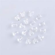 rubber earring backs, secure replacements for heavy earrings - clear safety earring back stoppers for girls, women, studs, fish hooks, droop types and kids earrings logo