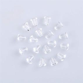 img 4 attached to Rubber Earring Backs, Secure Replacements for Heavy Earrings - Clear Safety Earring Back Stoppers for Girls, Women, Studs, Fish Hooks, Droop Types and Kids Earrings