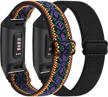 pack 2 elastic bands for fitbit charge 4 / fitbit charge 3 / charge 3 se wearable technology logo
