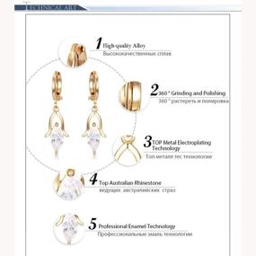 img 2 attached to 💎 LAMAPOLIS CZ Drop Dangle Earrings with 14K Gold/Silver Plating, Hypoallergenic Design featuring Cubic Zirconia Gemstones - Stunning Gift for Women & Girls