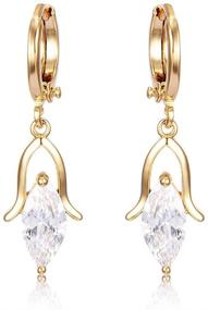 img 4 attached to 💎 LAMAPOLIS CZ Drop Dangle Earrings with 14K Gold/Silver Plating, Hypoallergenic Design featuring Cubic Zirconia Gemstones - Stunning Gift for Women & Girls