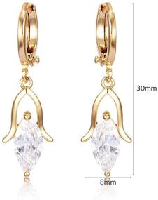 img 3 attached to 💎 LAMAPOLIS CZ Drop Dangle Earrings with 14K Gold/Silver Plating, Hypoallergenic Design featuring Cubic Zirconia Gemstones - Stunning Gift for Women & Girls