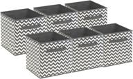6 pack sorbus foldable storage cube basket bin - chevron pattern in gray logo